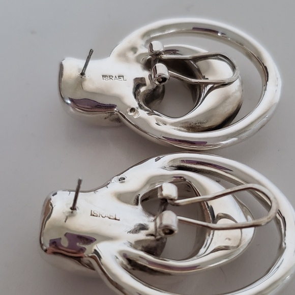 E&L Israel Sterling Silver Electroform Drop Earrings - Picture 5 of 7